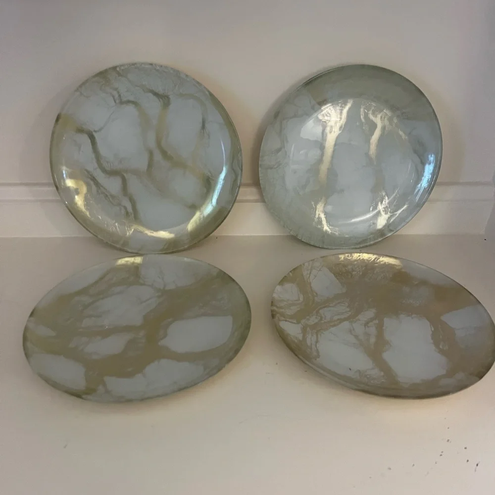 Z Gallerie Marble Dinnerware Collection Salad Plates set of 4